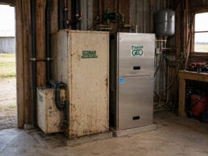 econar replacement rural geothermal system farm installation