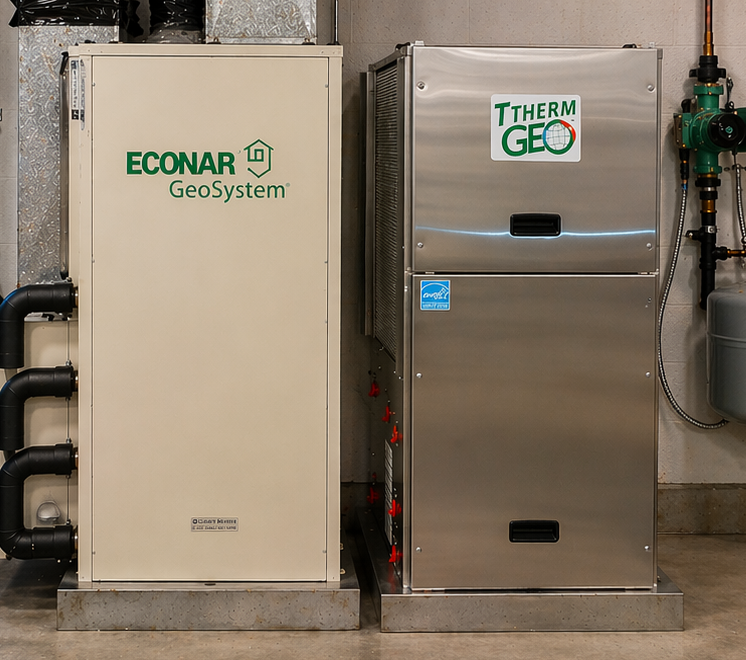 Econar replacement system installed by contractor with TerraTherm Geo unit